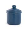 Navy Blue Terracotta Handcrafted Cylindrical Jar With Lid