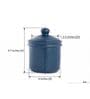 Navy Blue Terracotta Handcrafted Cylindrical Jar With Lid
