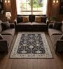 Navy Blue Traditional PP Heatset 5 x 7 Feet  Machine -Made Carpet