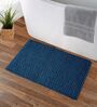 Navy Blue Velvet 20X30 Inches Anti-Skid Bath Mat