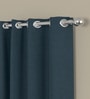 Navy Blue Velvet Solid 5ft Regular Eyelet Window Curtains (2 Pc)