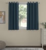 Navy Blue Velvet Solid 5ft Regular Eyelet Window Curtains (2 Pc)