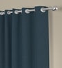 Navy Blue Velvet Solid 7ft Regular Eyelet Door Curtains (2 Pc)