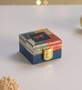Navy Blue 2X2 Wood Decorative Box