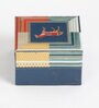 Navy Blue 2X2 Wood Decorative Box