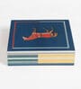 Navy Blue Wood Multi-Purpose Printed Decorative Box