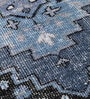 Navy Blue Wool & Cotton Vintage 6 x 9 Feet Hand Knotted Carpet Summer Refresh Collection