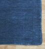 Blue Solid Wool 4 ft x 6 ft Hand Woven Carpet