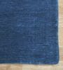 Blue Solid Wool 5 ft x 7 ft Hand Woven Carpet