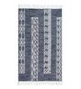 Navy Blue Wool and Cotton 5 ft X 8 ft Hand Woven Dhurrie