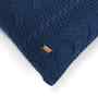 Navy Melange 100% Cotton Classical 18X18 Inches Knitted Cushion Cover