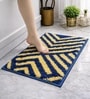 Navy Polyester 16x24 Inches Fluffy Bath Mat