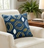 Navy Polyester Abstract 16x16 inches Cushion Cover
