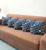 Navy Polyester Abstract 18x18 inches Cushion Covers Set of 5