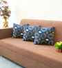 Navy Polyester Abstract 20x20 inches Cushion Covers Set of 3