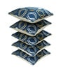 Navy Polyester Abstract 20x20 inches Cushion Covers Set of 5