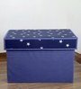 Navy Star Fabric Storage Box in Blue Colour