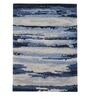 Blue Abstract Viscose 8 ft x 10 ft Hand Tufted Carpet