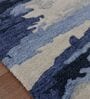 Blue Abstract Viscose 8 ft x 10 ft Hand Tufted Carpet
