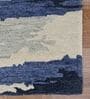 Blue Abstract Viscose 8 ft x 10 ft Hand Tufted Carpet