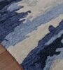 Blue Abstract Viscose 5 ft x 8 ft Hand Tufted Carpet