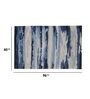 Blue Abstract Viscose 5 ft x 8 ft Hand Tufted Carpet