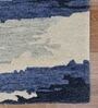 Blue Abstract Viscose 5 ft x 8 ft Hand Tufted Carpet