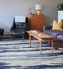 Blue Abstract Viscose 8 ft x 10 ft Hand Tufted Carpet
