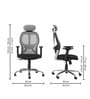 Navya Office Chair with Breathable Mesh and Adjustable Armrests in Grey