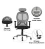 Navya Office Chair with Breathable Mesh and Adjustable Armrests in Grey