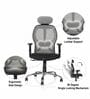 Navya Office Chair with Breathable Mesh and Adjustable Armrests in Grey