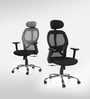 Navya Office Chair with Breathable Mesh and Adjustable Armrests in Grey
