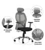 Navya Office Chair with Breathable Mesh and Adjustable Armrests in Grey