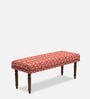Nawaab Fabric Bench in Red Ikkat Design Colour