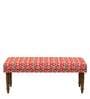 Nawaab Fabric Bench in Red Ikkat Design Colour