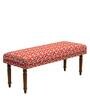 Nawaab Fabric Bench in Red Ikkat Design Colour
