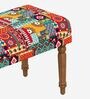 Nawaab Fabric Seating Stool In Floral Swirls Multicolor Colour