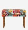 Nawaab Fabric Seating Stool In Floral Swirls Multicolor Colour