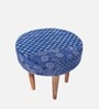 Nayla Stool In Indigo Patch Kantha Fabric Nayla Stool In Indigo Patch Kantha Fabric