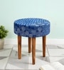 Nayla Stool In Indigo Patch Kantha Fabric Nayla Stool In Indigo Patch Kantha Fabric