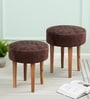 Nayla Stool Set Of 2 In Caramel Brown Sparkle Colour