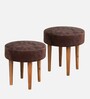 Nayla Stool Set Of 2 In Caramel Brown Sparkle Colour