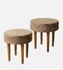 Nayla Stool Set Of 2 In Green Sparkle Colour