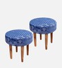 Nayla Stool Set Of 2 In Indigo Colour
