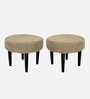 Nayla Stool Set Of 2 In Jute Beige Colour
