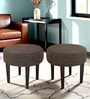 Nayla Stool Set Of 2 In Jute Brown Colour