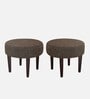 Nayla Stool Set Of 2 In Jute Brown Colour