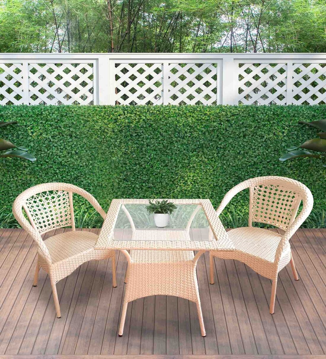 Buy Nectar Patio Coffee Table Set In Fawn Finish By Zecado Online