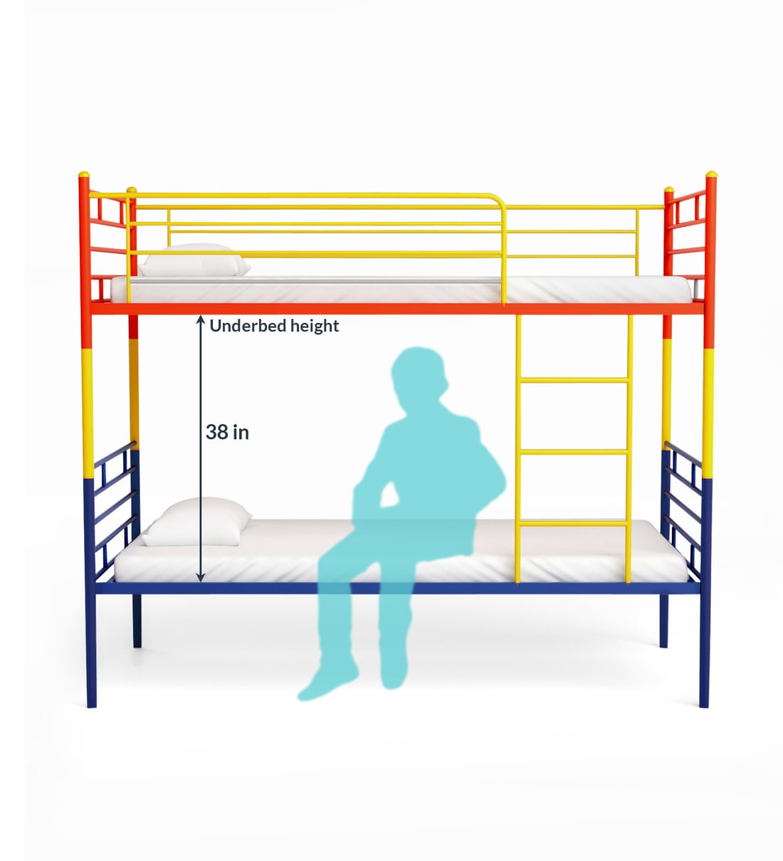 Buy Nemo Metal Bunk Bed in Red Colour by home Online Bunk Beds