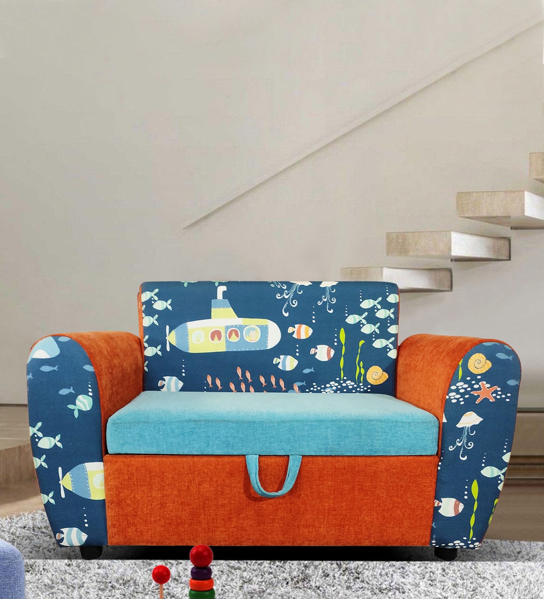 Buy Nemo Kids Sofa with Storage in MultiColour by ARRA Online Kids